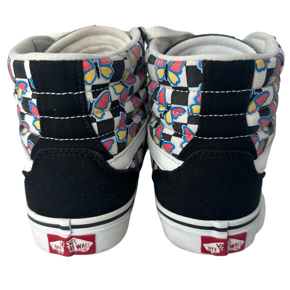 Vans Black and White High-Top Sneakers with Butterfly Design - Picture 2 of 9